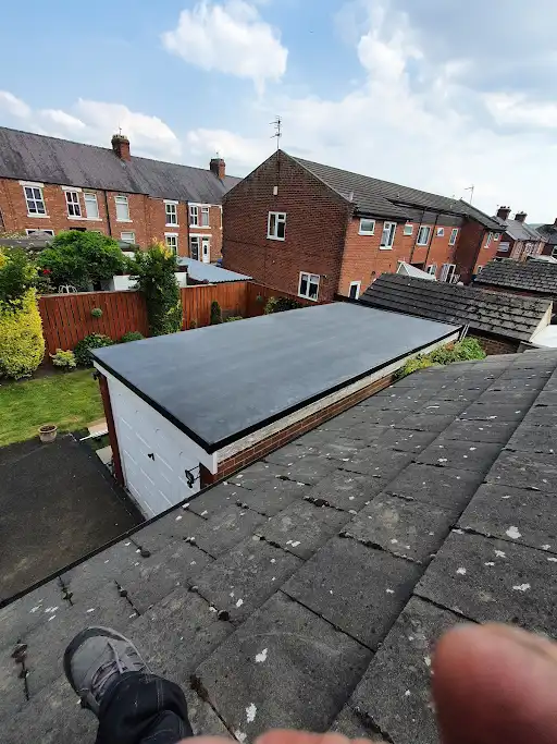 Stage 2 (After): Sleek, high-durability watertight EPDM rubber garage roof finish